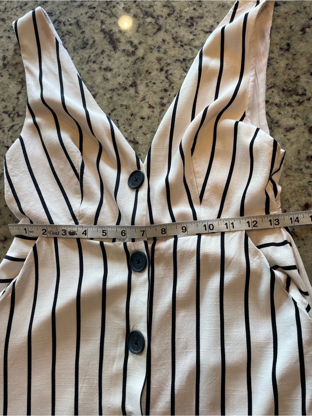 New Topshop black/white striped pinafore button up midi dress 2 - Picture 8 of 9